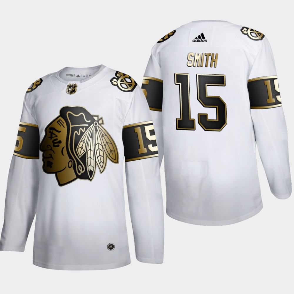 Chicago Blackhawks #15 Jonathan Toews Men Adidas White Golden Edition Limited Stitched NHL Jersey